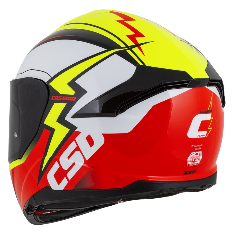 Casco integral de moto Cassida Integral GT 2.1 Flash amarillo fluo-rojo-negro-blanco