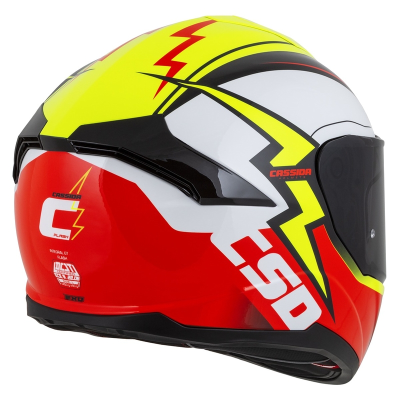 Casco integral de moto Cassida Integral GT 2.1 Flash amarillo fluo-rojo-negro-blanco