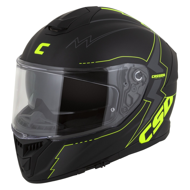 Casco de moto Cassida Integral GT 2.1 Flash negro-amarillo fluorescente-gris