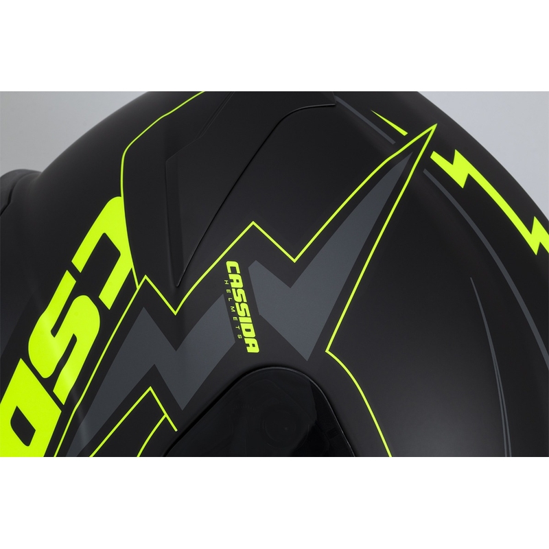 Casco de moto Cassida Integral GT 2.1 Flash negro-amarillo fluorescente-gris