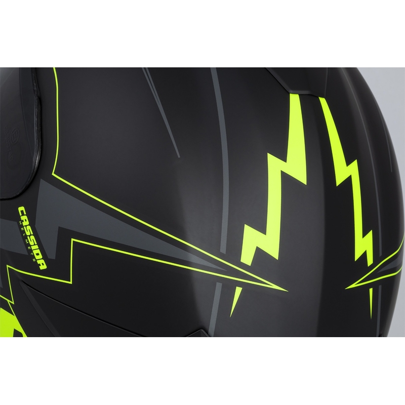 Casco de moto Cassida Integral GT 2.1 Flash negro-amarillo fluorescente-gris