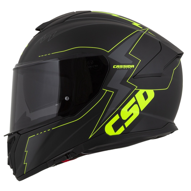 Casco de moto Cassida Integral GT 2.1 Flash negro-amarillo fluorescente-gris