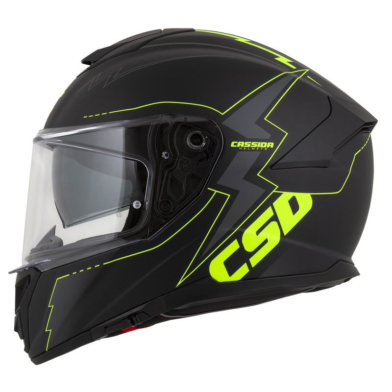 Casco de moto Cassida Integral GT 2.1 Flash negro-amarillo fluorescente-gris