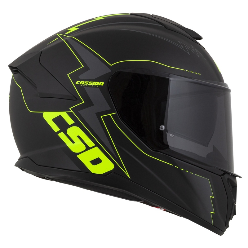 Casco de moto Cassida Integral GT 2.1 Flash negro-amarillo fluorescente-gris