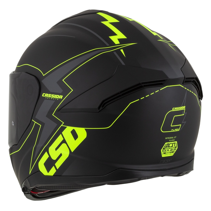 Casco de moto Cassida Integral GT 2.1 Flash negro-amarillo fluorescente-gris