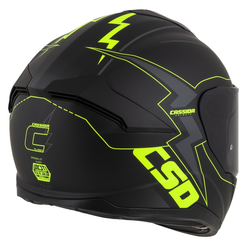 Casco de moto Cassida Integral GT 2.1 Flash negro-amarillo fluorescente-gris