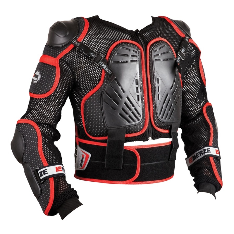 Protector corporal infantil Emerze EM5 negro-rojo