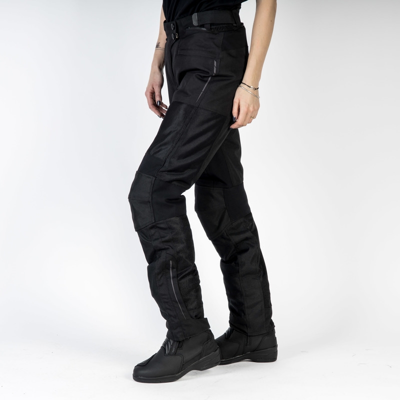 Pantalón de moto negro Ozone Flow para mujer liquidación