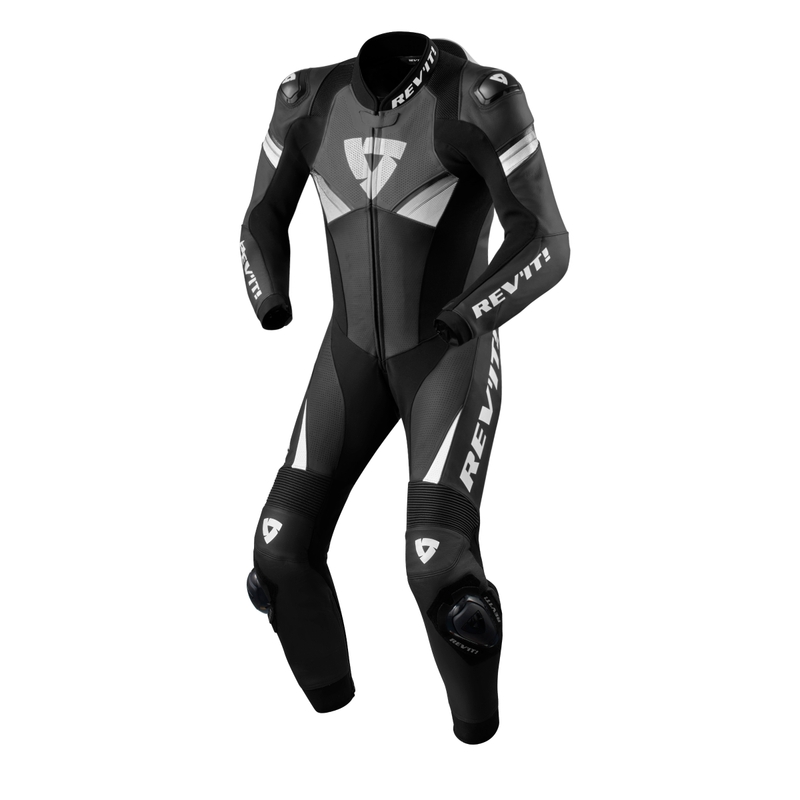 Traje de moto de una pieza Revit Argon 2 blanco y negro