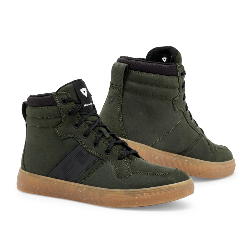 Botas de moto Revit Kick verde oscuro-marrón en oferta liquidación