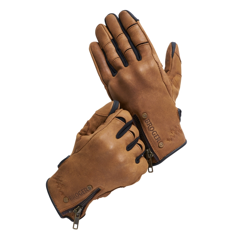 Guantes de moto para mujer Broger Florida marrón coñac liquidación