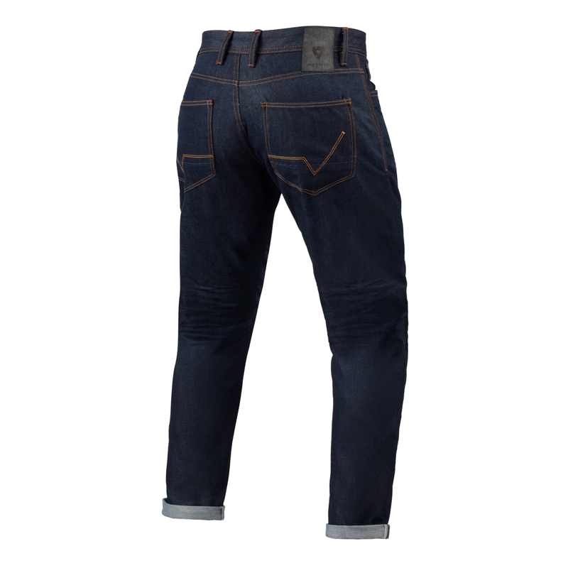 Revit Lewis Selvedge TF Azul Oscuro Vaqueros de moto recortados