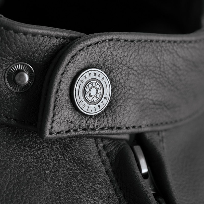 Oxford Walton Chaqueta de moto de cuero negro