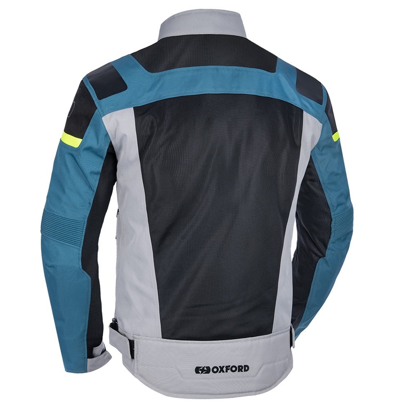 Chaqueta de moto Oxford Dakar D2D Air plata-azul-amarillo fluo