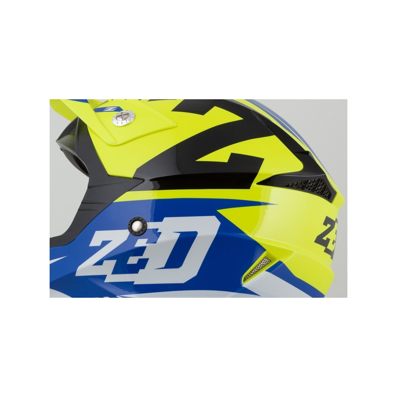 Dětská motokrosová přilba ZED X1.9D modro-fluo žluto-černo-bílá