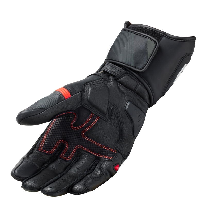 Guantes de moto Revit League 2 negro-rojo fluo