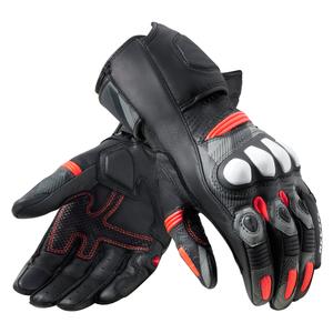 Guantes de moto Revit League 2 negro-rojo fluo