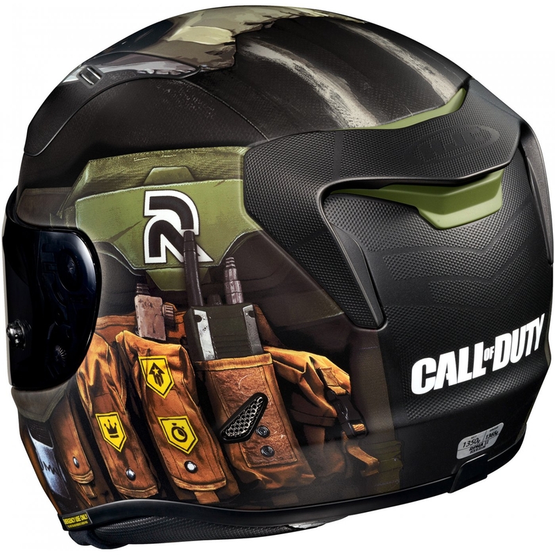 Casco integral de moto HJC RPHA 11 Ghost Call Of Duty MC34SF negro-marrón-verde liquidación
