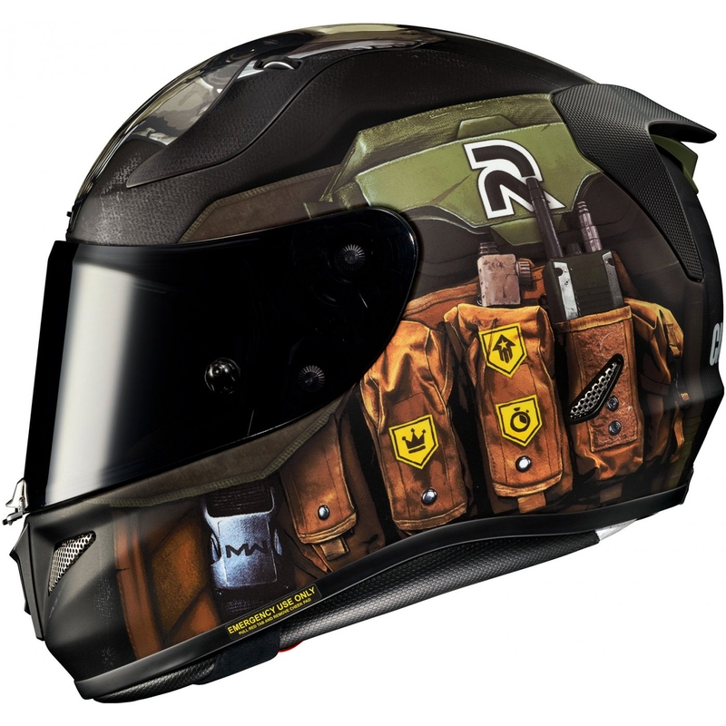 Casco integral de moto HJC RPHA 11 Ghost Call Of Duty MC34SF negro-marrón-verde liquidación