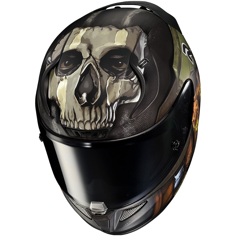 Casco integral de moto HJC RPHA 11 Ghost Call Of Duty MC34SF negro-marrón-verde liquidación