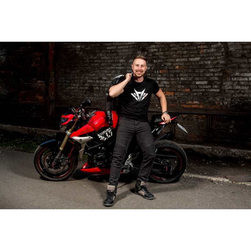 Jeansy na motorku Street Racer Spike černé