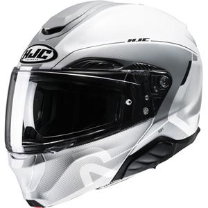 Casco de moto HJC RPHA 91 Combust MC10 gris y blanco
