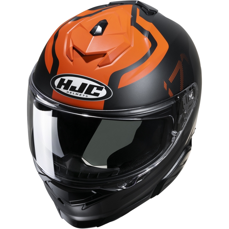 Casco integral de moto HJC i71 Enta MC7SF negro-gris-naranja