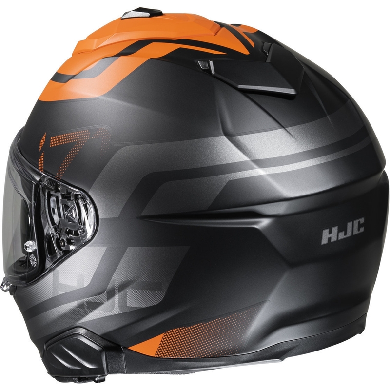 Casco integral de moto HJC i71 Enta MC7SF negro-gris-naranja