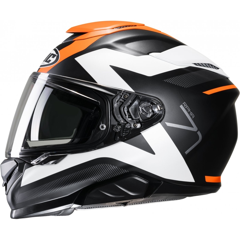 Casco integral de moto HJC RPHA 71 Pinna MC7SF negro-blanco-naranja liquidación