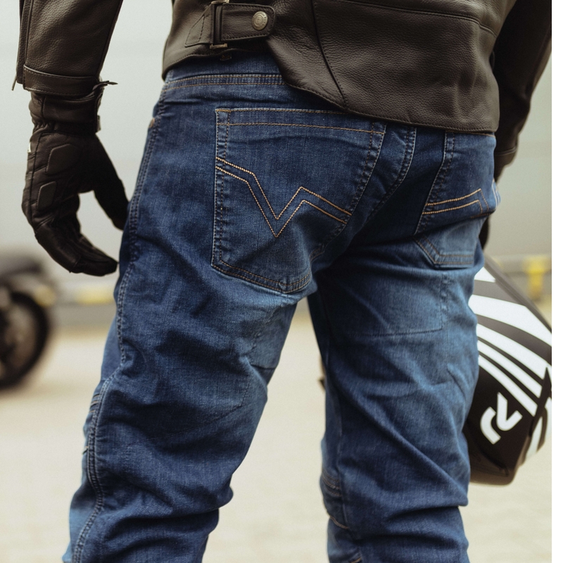 Vaqueros de moto Rebelhorn Rage II, azul lavado liquidación