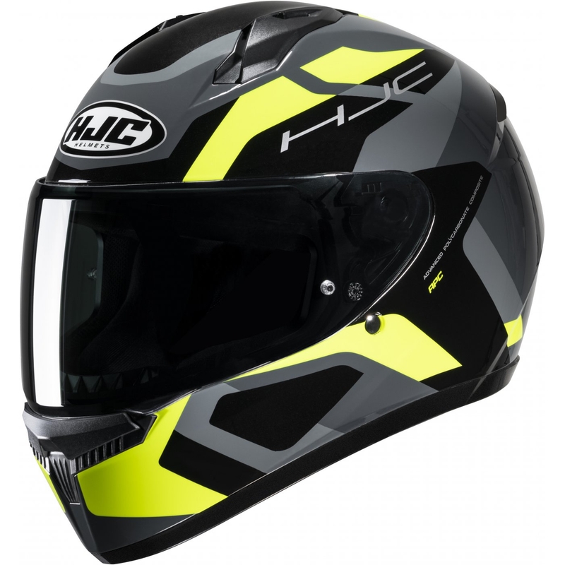 Casco integral de moto HJC C10 Tins MC3H negro-gris-amarillo fluo