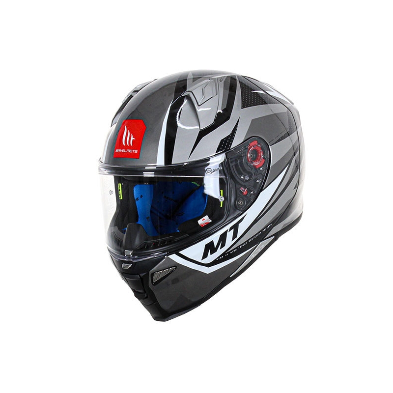 Casco de moto integral MT FF110 Revenge 2 Kley Blanco-Gris-Negro liquidación