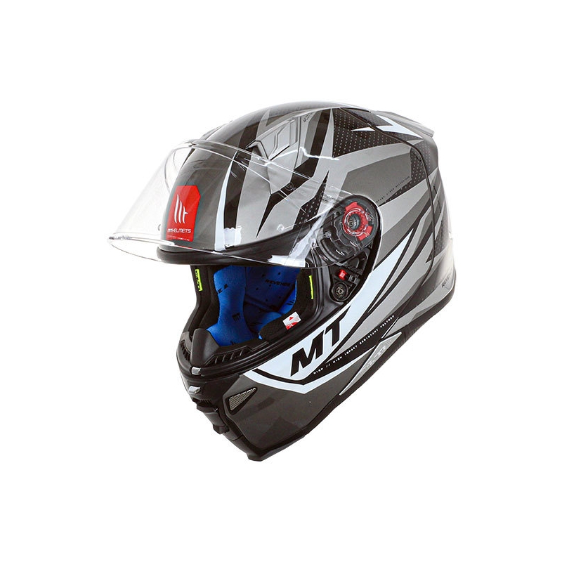 Casco de moto integral MT FF110 Revenge 2 Kley Blanco-Gris-Negro liquidación
