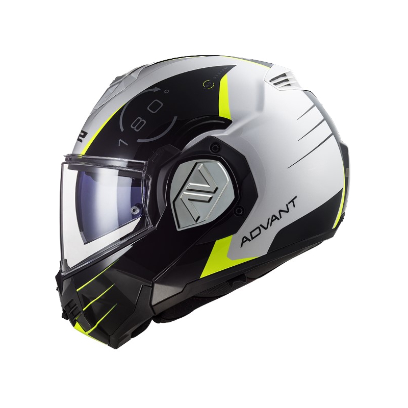 Casco de moto abatible LS2 FF906 Advant Codex 06 negro-blanco-amarillo fluo