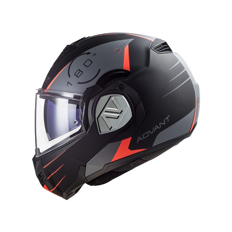 Casco de moto abatible LS2 FF906 Advant Codex 06 rojo-negro-gris-titanio