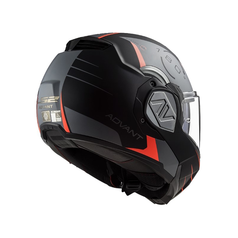 Casco de moto abatible LS2 FF906 Advant Codex 06 rojo-negro-gris-titanio