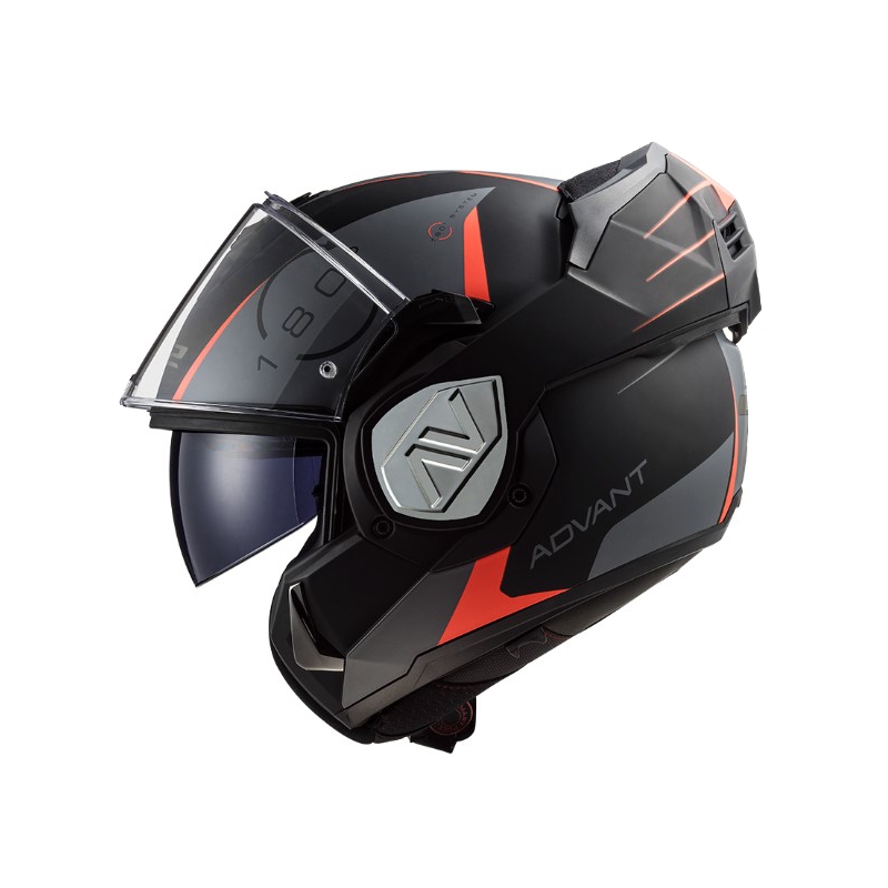 Casco de moto abatible LS2 FF906 Advant Codex 06 rojo-negro-gris-titanio