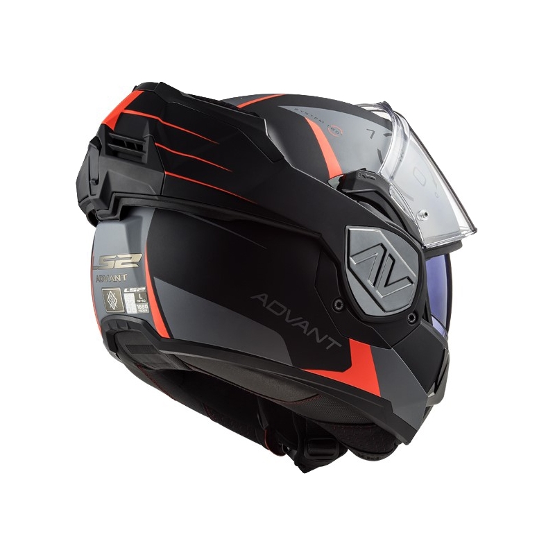 Casco de moto abatible LS2 FF906 Advant Codex 06 rojo-negro-gris-titanio