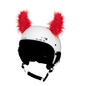 Orejas de casco Cuernos rojos peludos