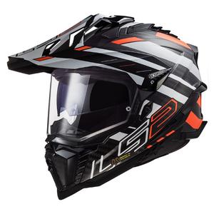 Casco Enduro LS2 MX701 Explorer C Edge 06 negro-gris-naranja fluo