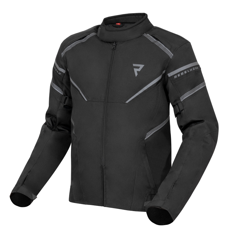 Chaqueta de moto negra Rebelhorn Spark liquidación