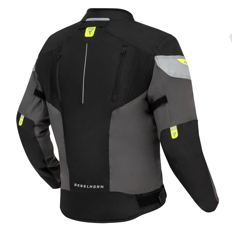 Chaqueta de moto Rebelhorn Spark negro-gris-amarillo fluo liquidación
