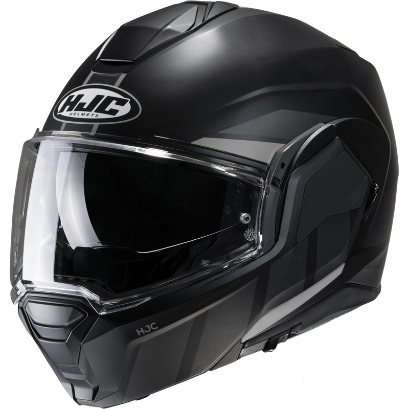 Casco de moto abatible HJC i100 Beis MC5SF negro-gris liquidación
