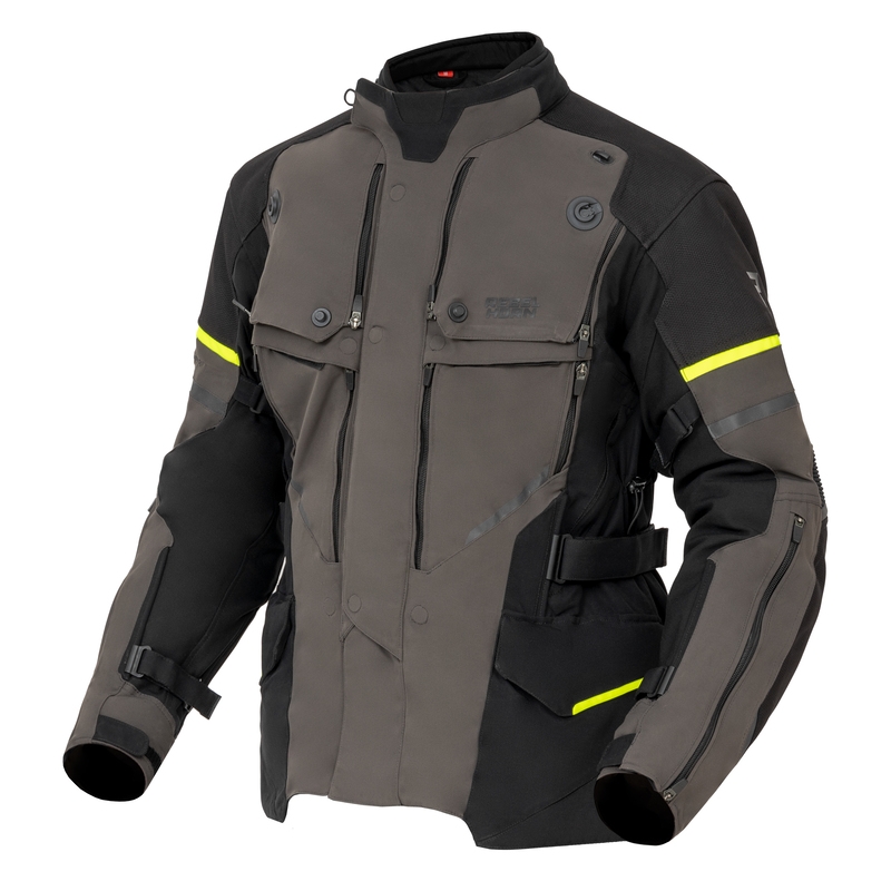 Chaqueta de moto Rebelhorn Range antracita-negro-amarillo fluo
