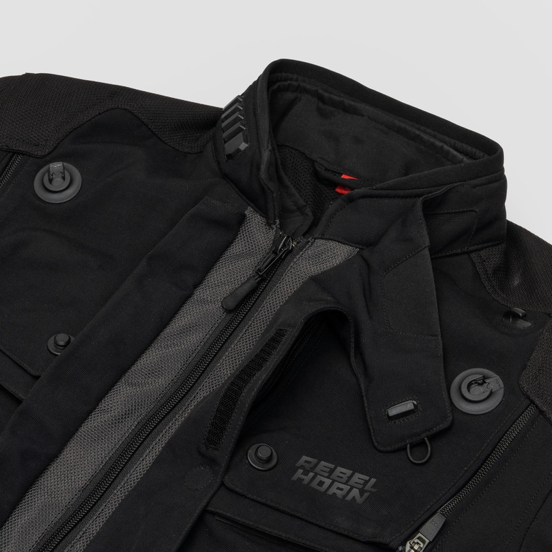 Chaqueta de moto negra Rebelhorn Range