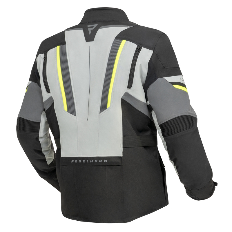 Chaqueta de moto Rebelhorn Scout negro-gris-amarillo fluo liquidación