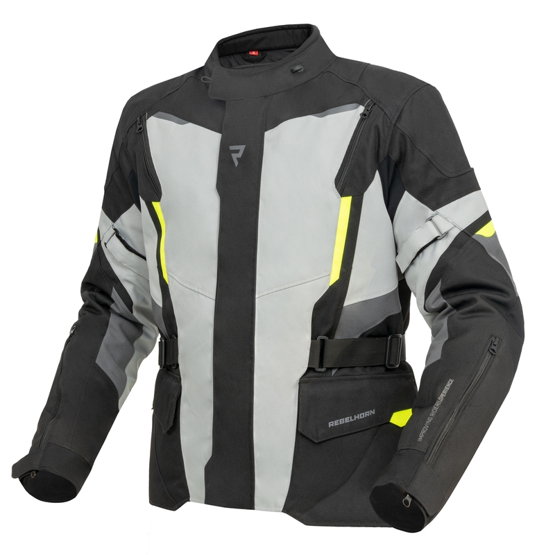 Chaqueta de moto Rebelhorn Scout negro-gris-amarillo fluo liquidación