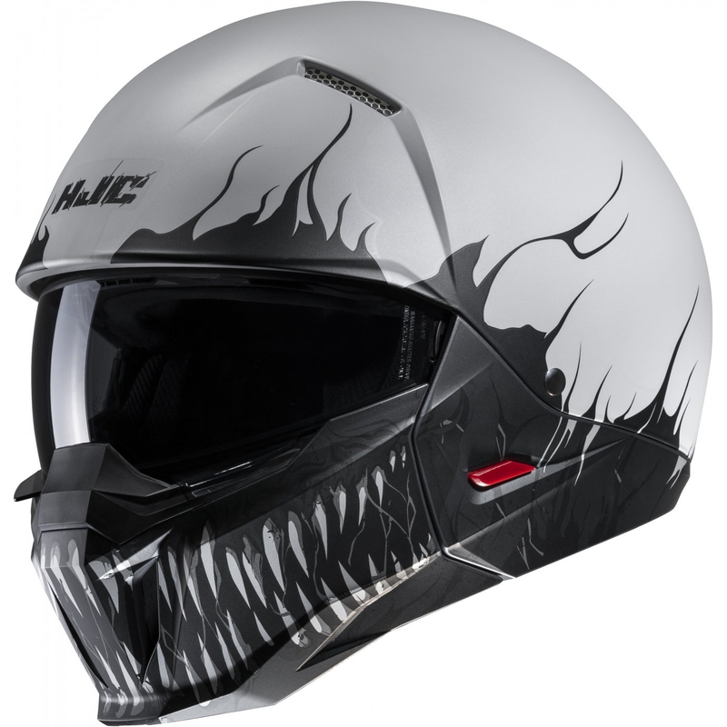 Casco abierto con máscara HJC i20 Scraw MC10SF negro-gris