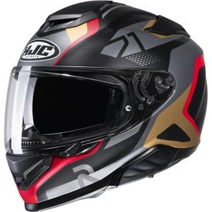 Casco integral de moto HJC RPHA 71 Hapel MC1SF negro-gris-marrón-rojo