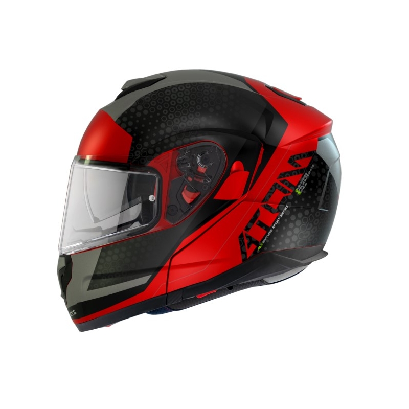 Casco de moto abatible MT Atom SV Adventure A5 negro-gris-rojo